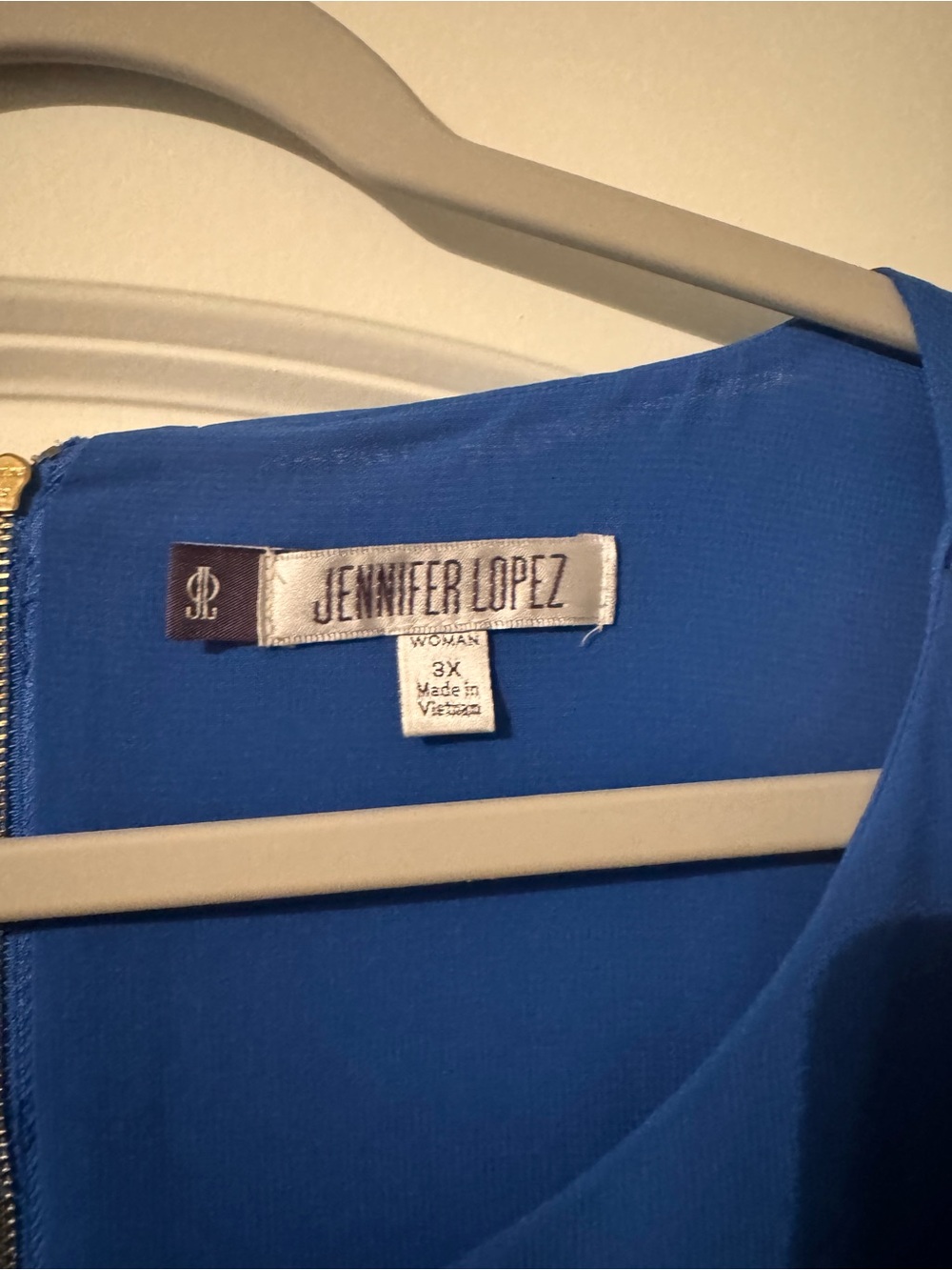 Jennifer Lopez Royal Blue Sleeveless Layered Tank with Gold Chain Accent - Picture 2 of 2